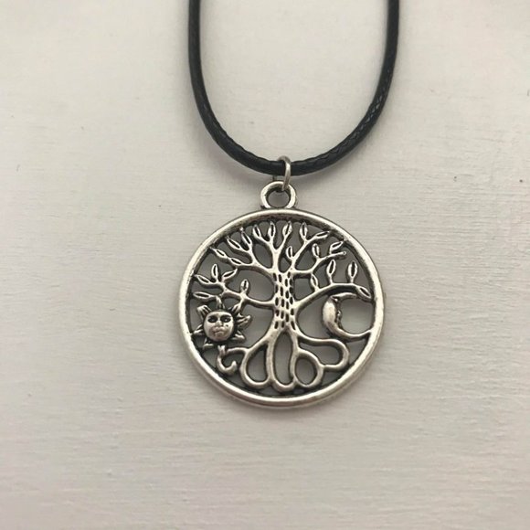 Celtic Tree of Life Celestial Sun Moon Pendant 17” - Picture 3 of 7